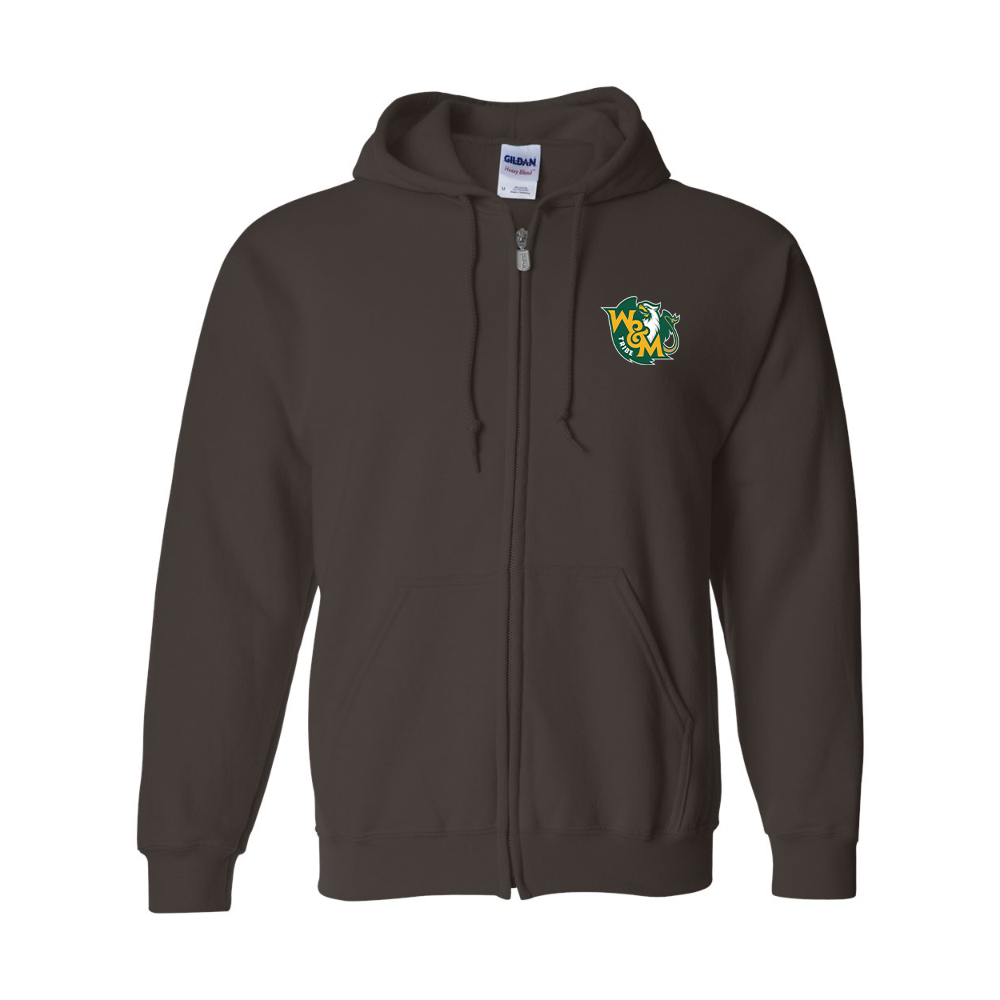 Men's William and Mary Tribe Gildan  Heavy Blend Full Zip Hooded Sweatshirt